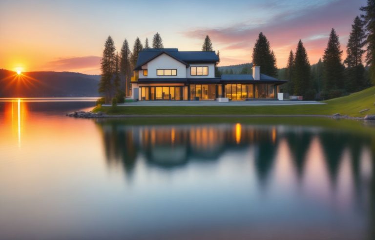 bord de lac moderne belles maisons